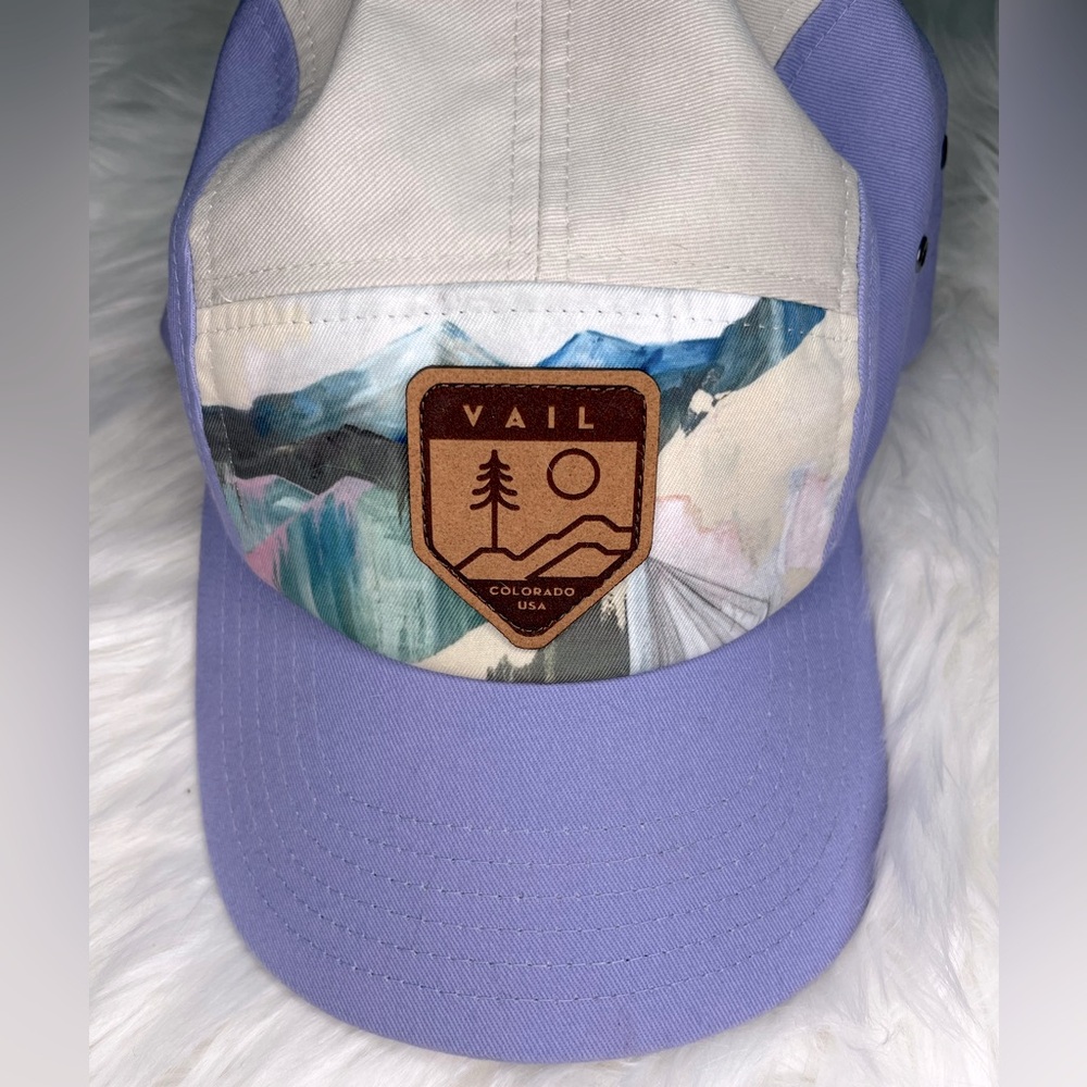 Locale Camper Hat Vail Colorado Light Purple with Mountain Scene